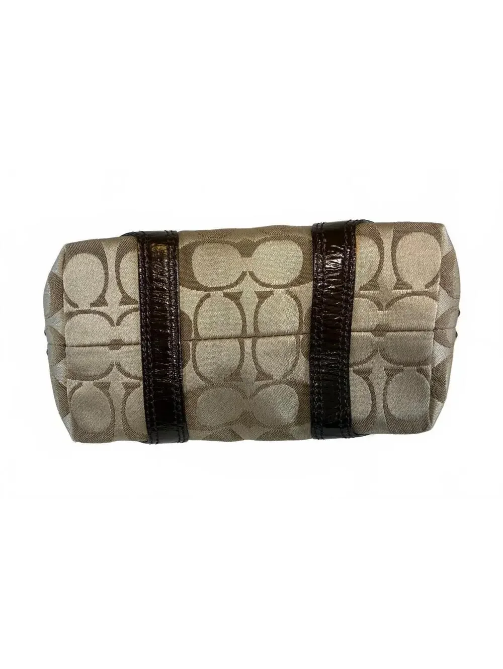 Coach | Signature Jacquard Patent Leather Shoulder Bag | Brown Tan